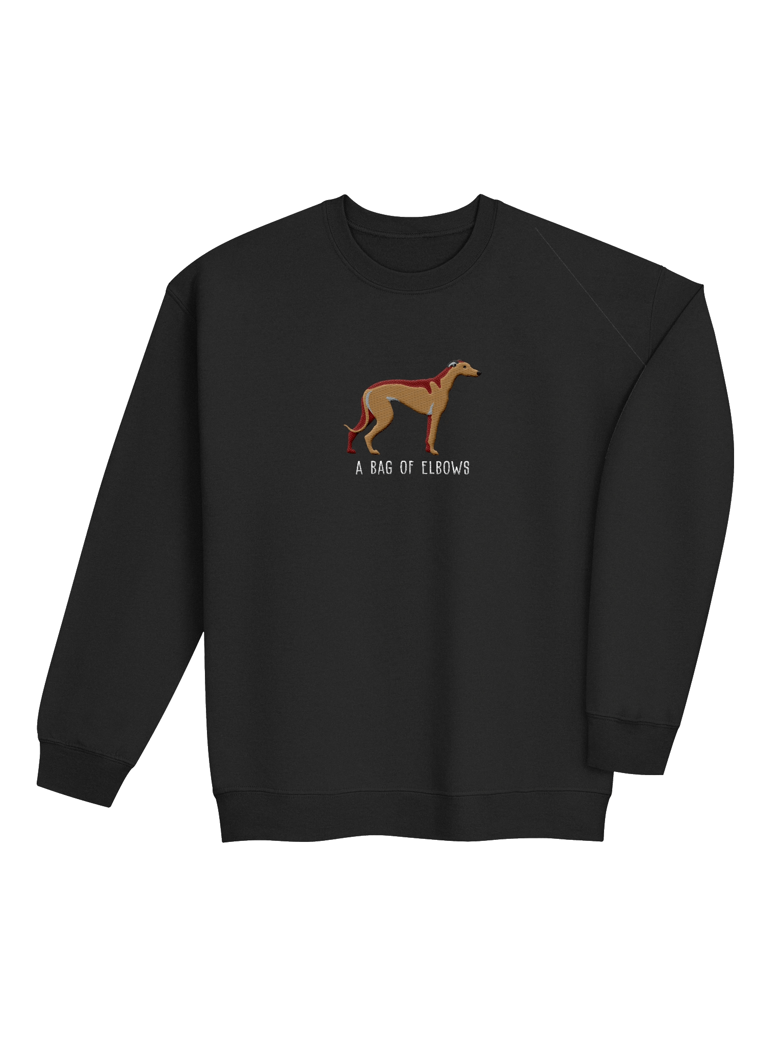 A Bag of Elbows Sweatshirt (Embroidered) of an English Greyhound(Tan 2) product image (20)