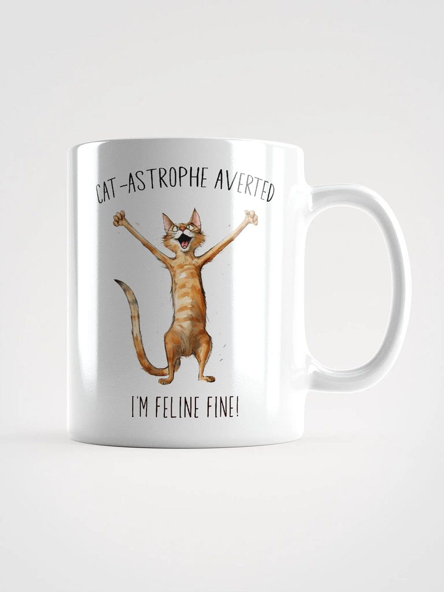 Funny Cute Cat Coffee Mug - Cat-astrofe averted product image (2)