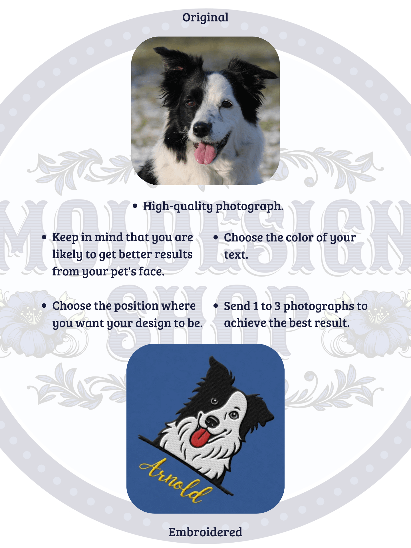YOUR BORDER COLLIE! / SWEATSHIRT WITH PERSONALIZED NAME / EMBROIDERED product image (4)
