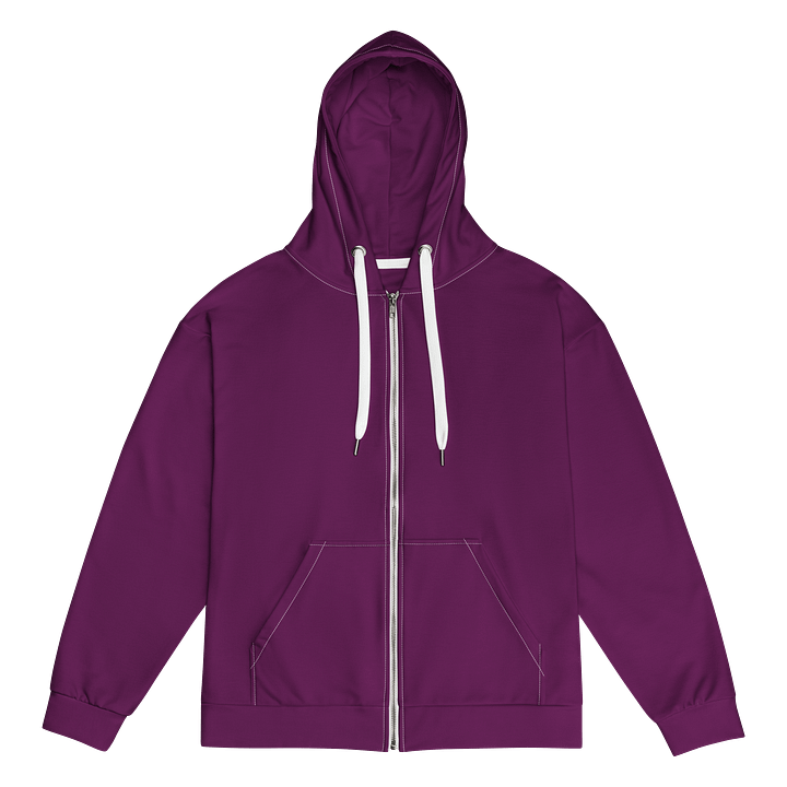 Aubergine Purple Solid Color Eco Friendly Unisex Zip Hoodie product image (1)
