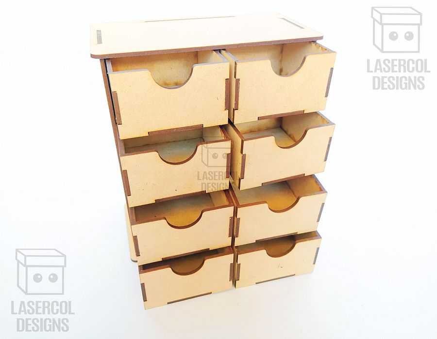 8 Drawers Desk Organizer - Laser Cut Files product image (9)