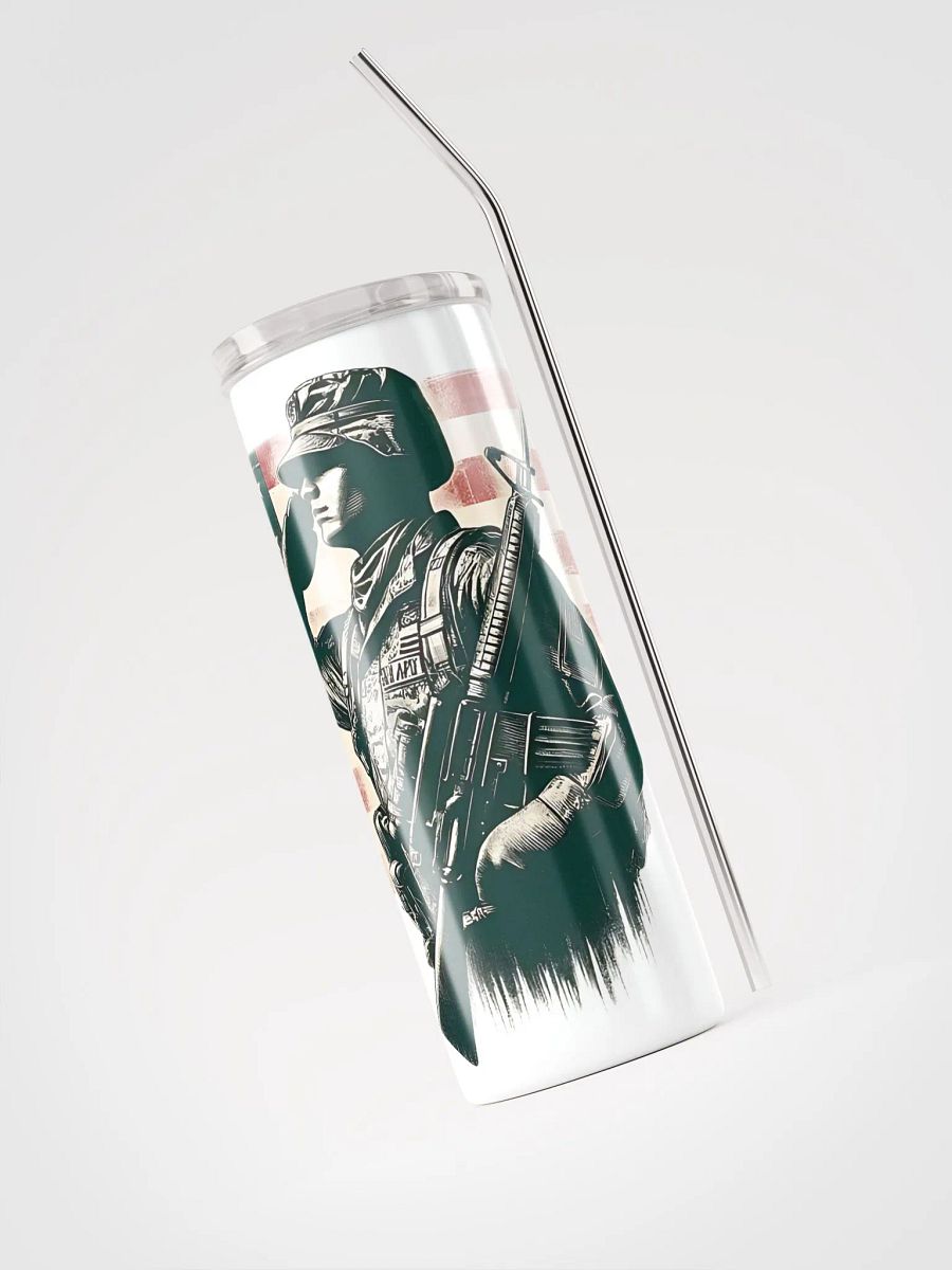 Saluting Soldier - Proud USA Patriotic Tribute Vintage Stainless Steel Tumbler product image (3)