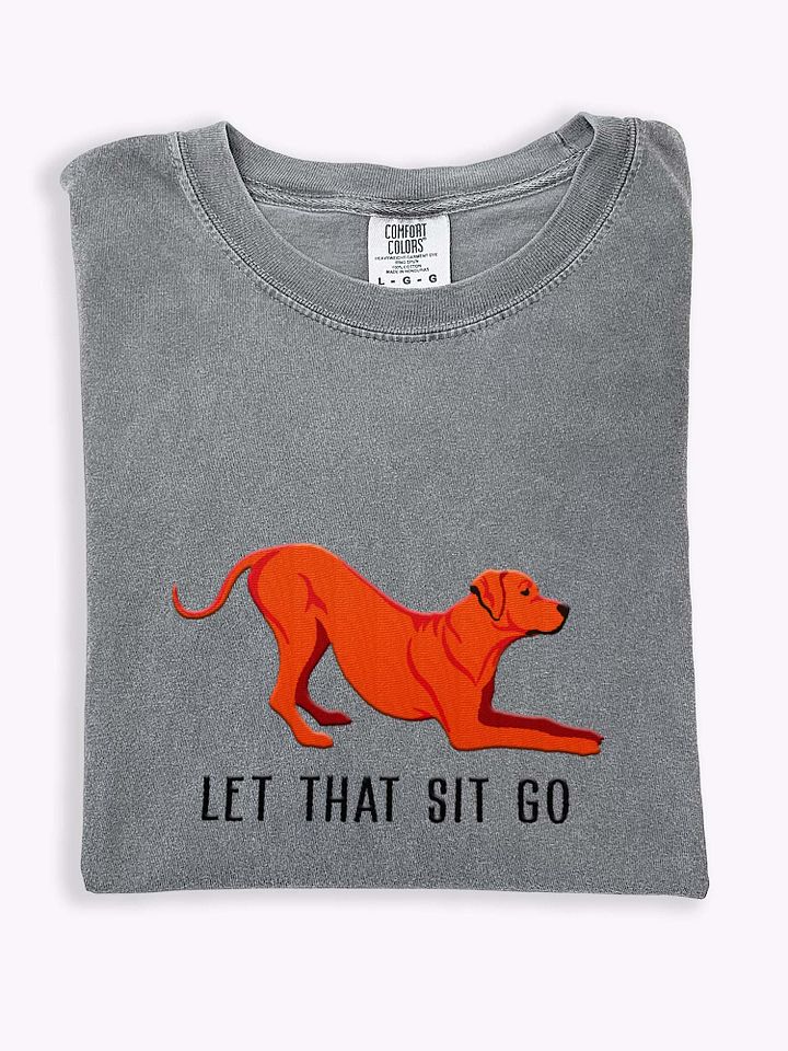 Let That Sit Go T-Shirt(Embroidered) of a Rhodesian Ridgeback(Red) product image (1)