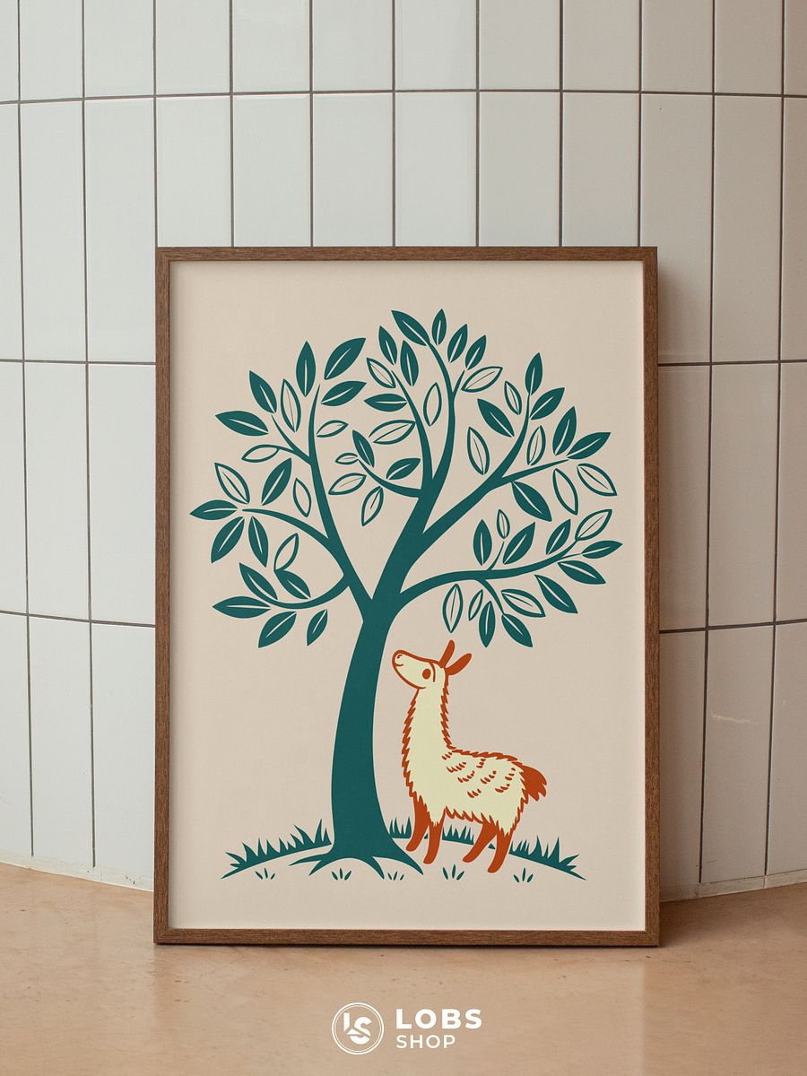 Charming Alpaca Wall Art Print – Perfect Addition to Your Boho-Inspired Space product image (5)
