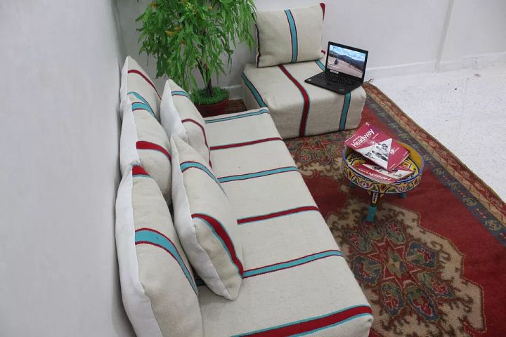 Moroccan Floor sofa, Moroccan floor couch, set of floor sofa pillows pouf product image (2)