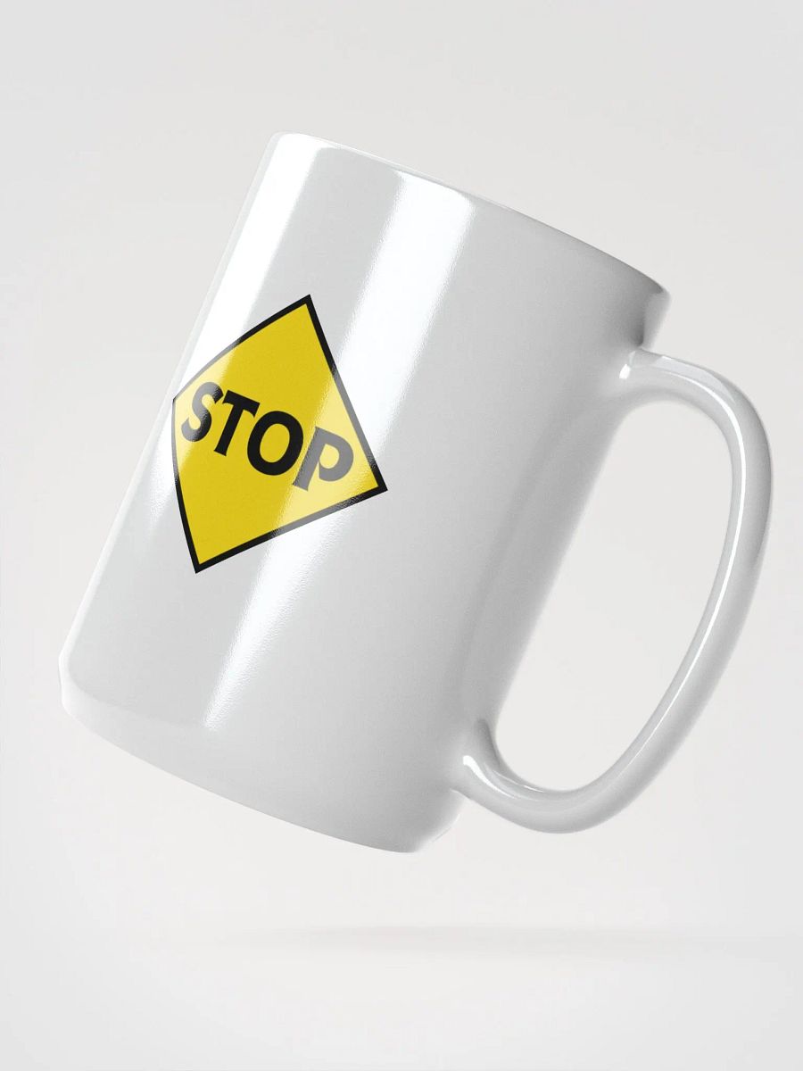 Bold STOP Sign White Glossy Mug product image (2)