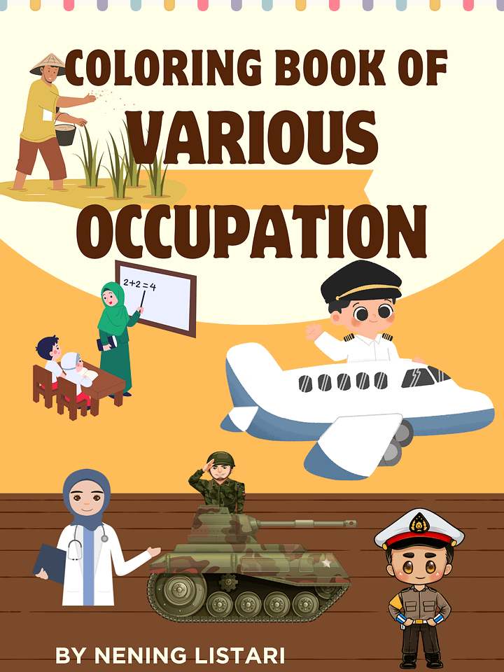 PRINTABLE COLORING BOOK OF VARIOUS OCCUPATION (50 PAGE) product image (1)