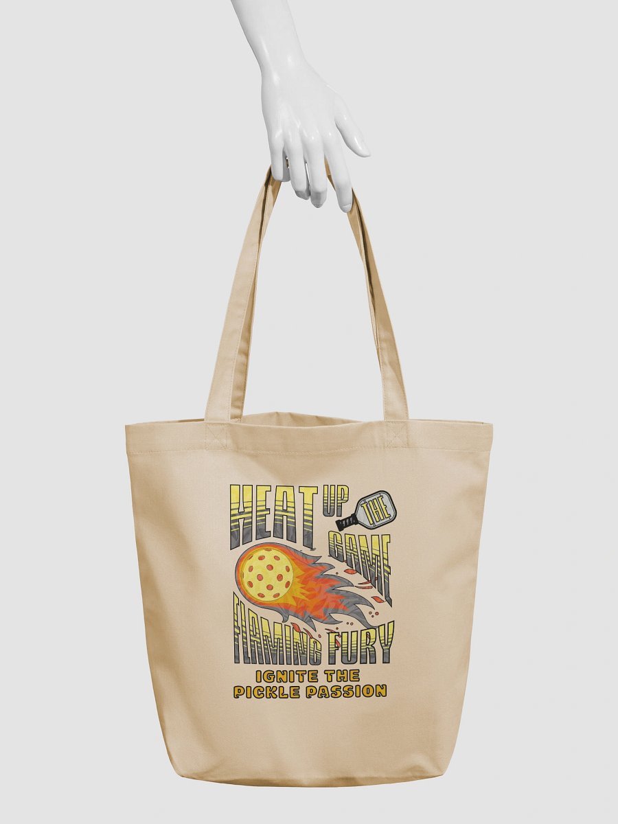 Heat Up The Game Flaming Fury Pickleball Eco-Friendly Tote Bag product image (6)