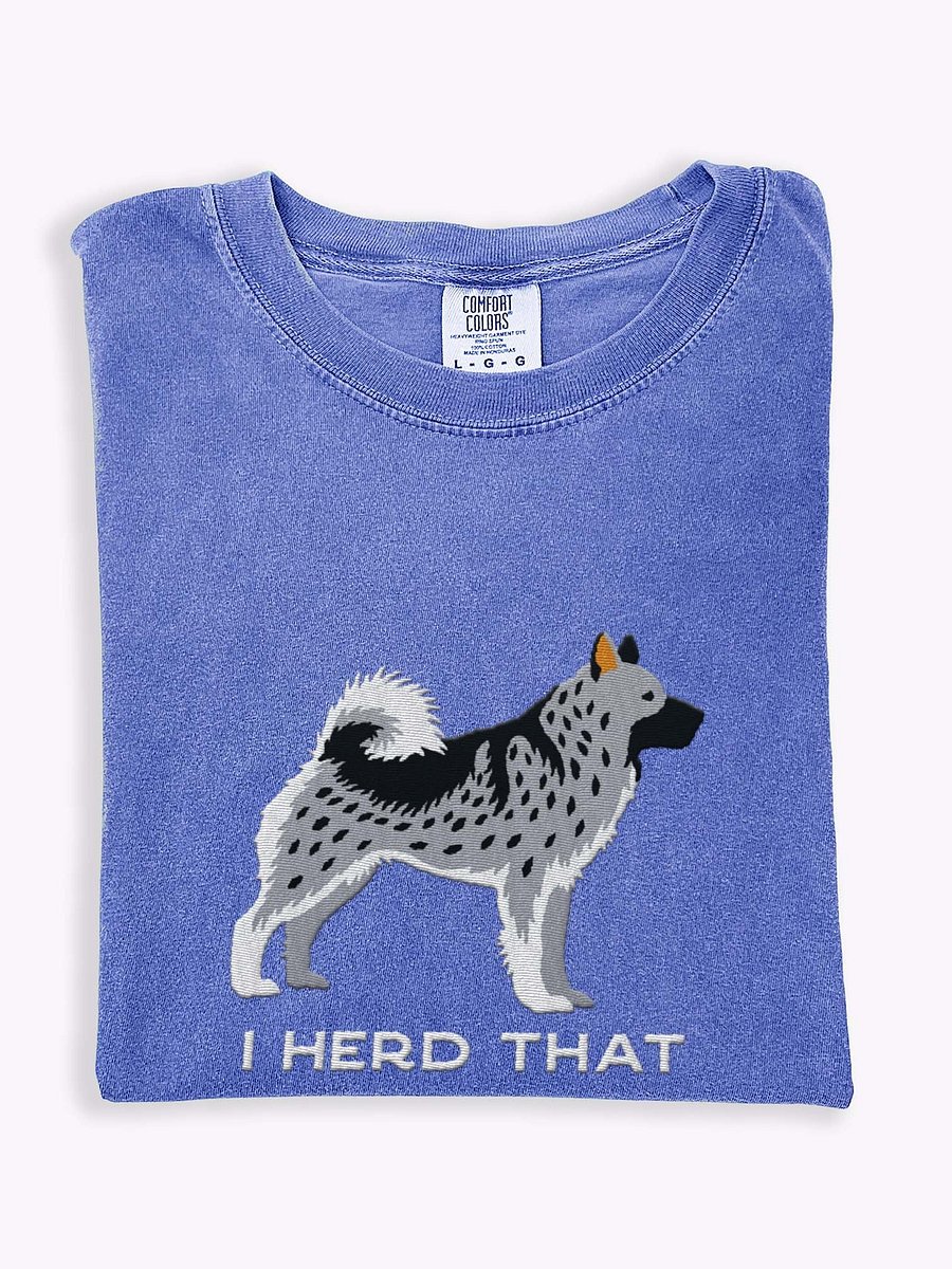 I Herd That T-Shirt(Embroidered) of a Norwegian Elkhound(Gray) product image (1)