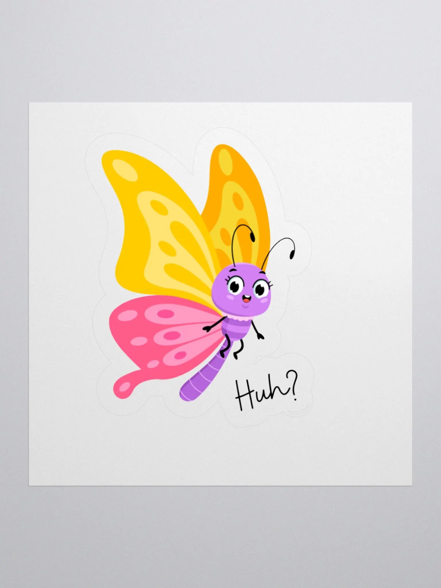 Shocked Butterfly Kiss Cut Sticker product image (1)