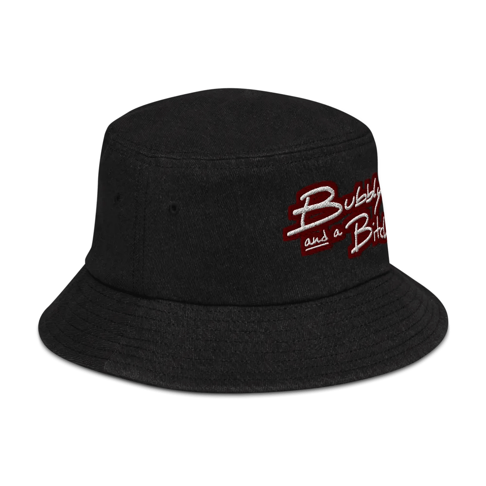 Bubbly and a B*tch (maroon bubble design 2) denim bucket hat product image (3)