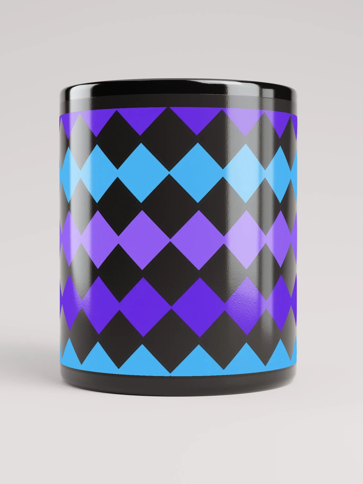 Blue And Purple Diamond Patten Black Mug product image (10)