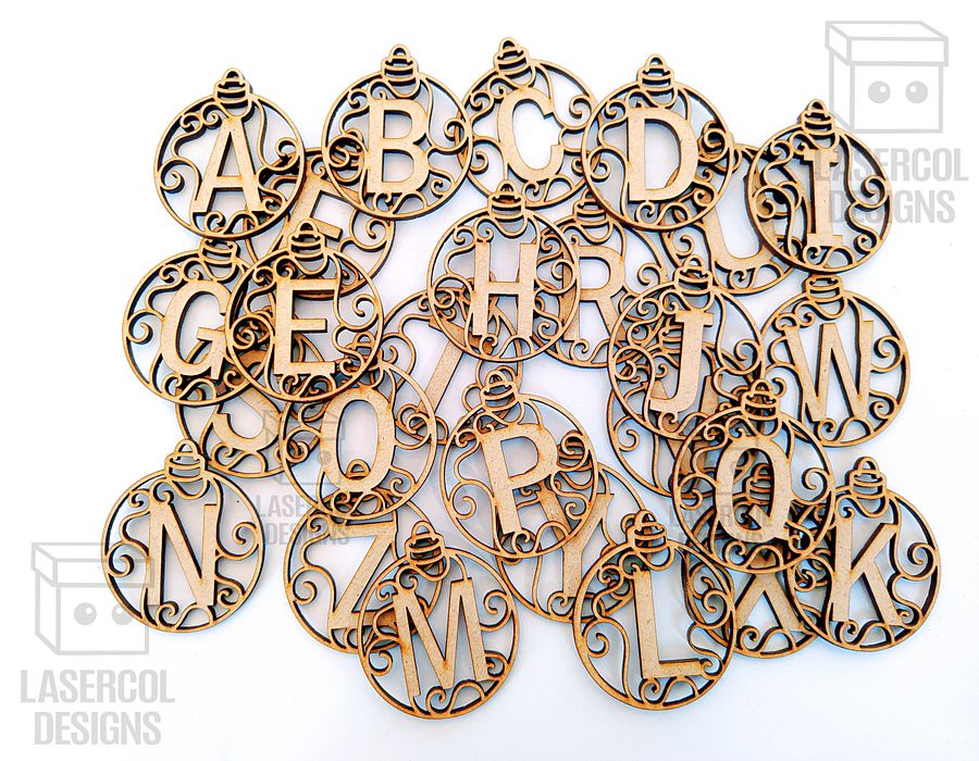 Monogram Christmas Ornament - Laser Cut Files product image (6)