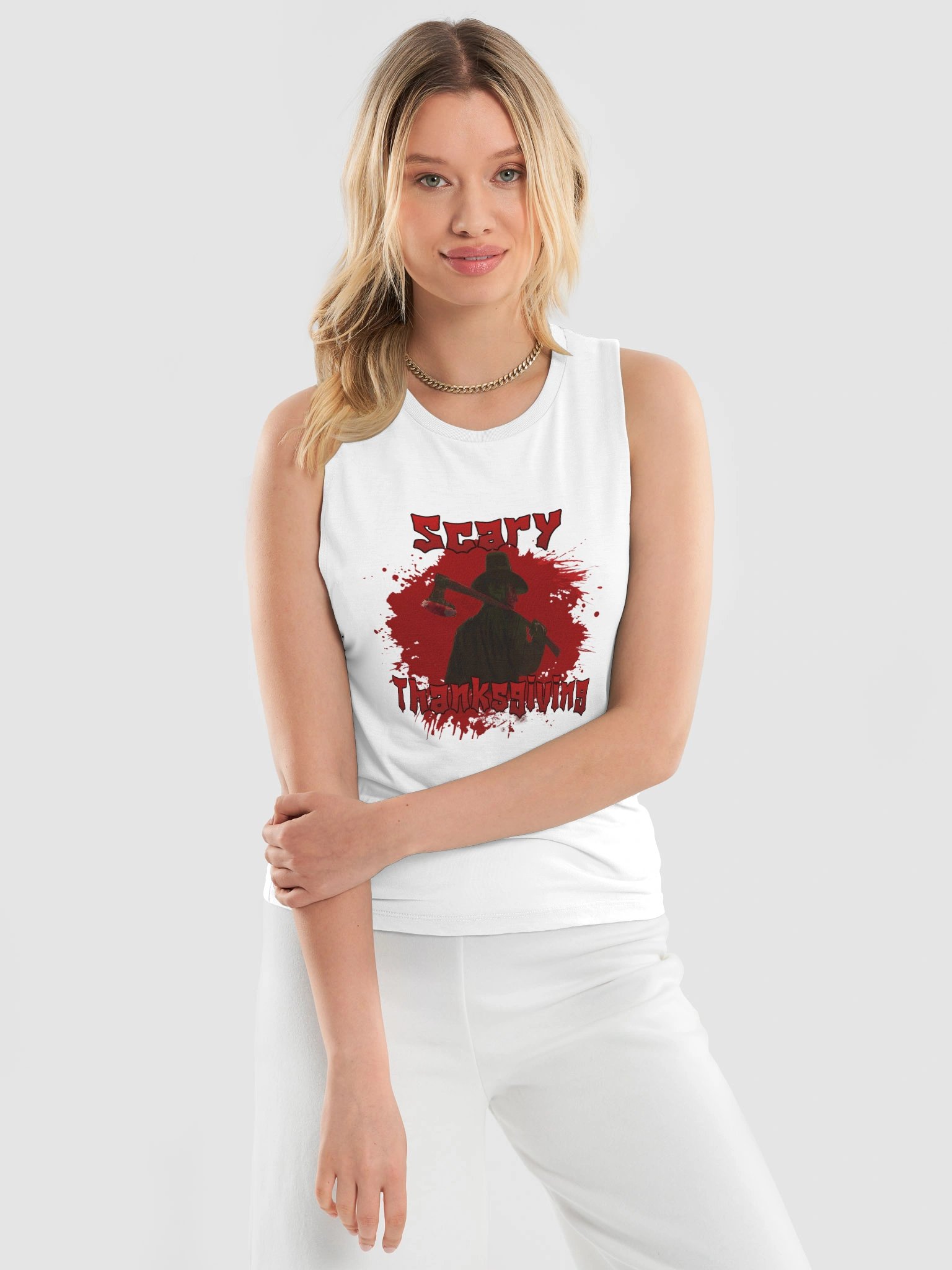 Scary Thanksgiving Axe Flowy Tank product image (3)