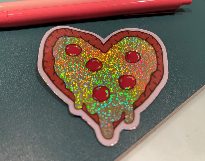 Holographic Pizza Heart Sticker product image (2)