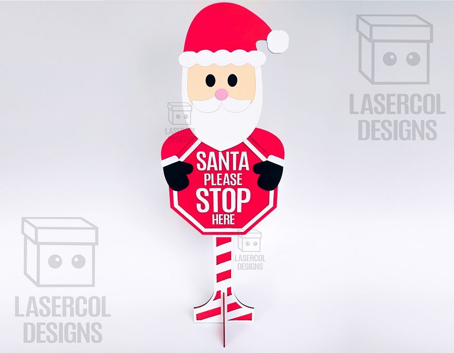 Santa Please Stop Here Sign (Santa) - Laser Cut Files product image (5)