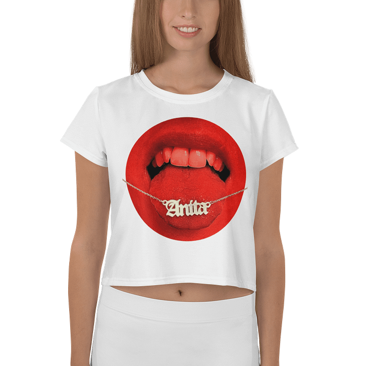 Anita Crop Top - Classic Logo in White product image (1)