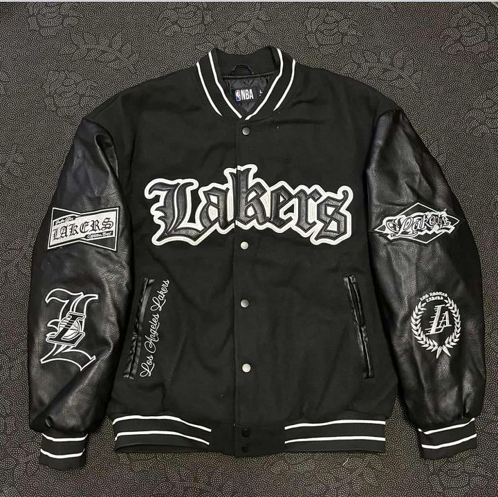 NBA OLD ENGLISH LAKERS LEATHER JACKET ( Limited to 1pc only / Size - XL ) product image (1)