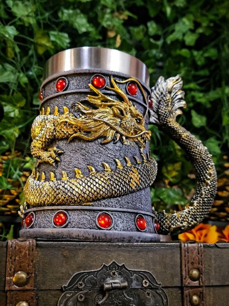 The Armored Kingdom Crimson Gold Wrapped Dragon Mug product image (3)