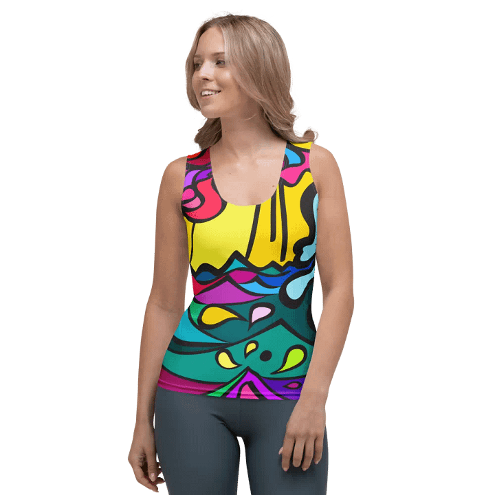 Sunburst Swirl Women's Tank Top - Wave at Sunset product image (1)