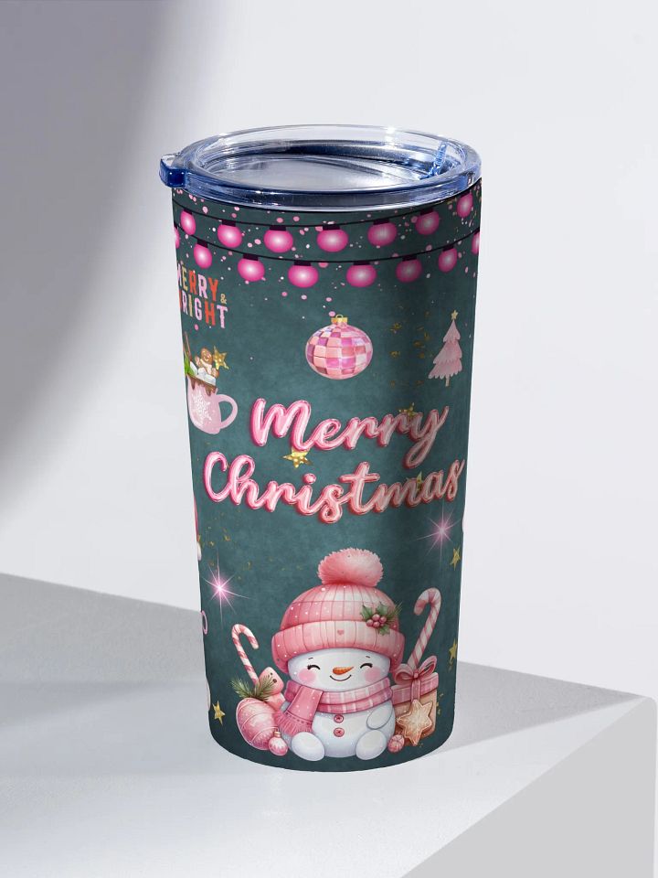 Pink Christmas Cheer 20oz Stainless Steel Tumbler product image (2)