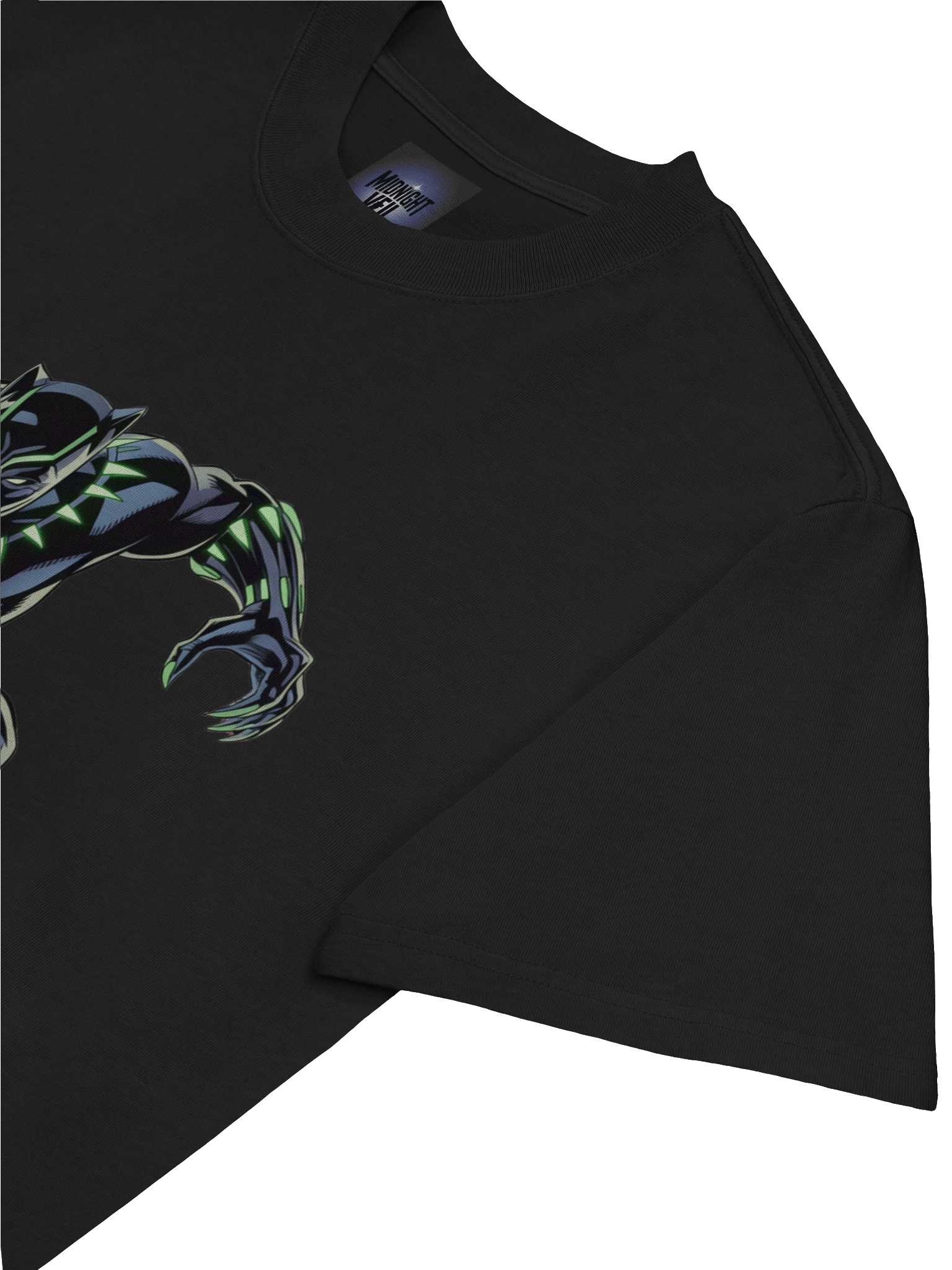 Black Panther Vibranium Glow Oversized Faded T-Shirt – Neon Claw Eclipse product image (7)