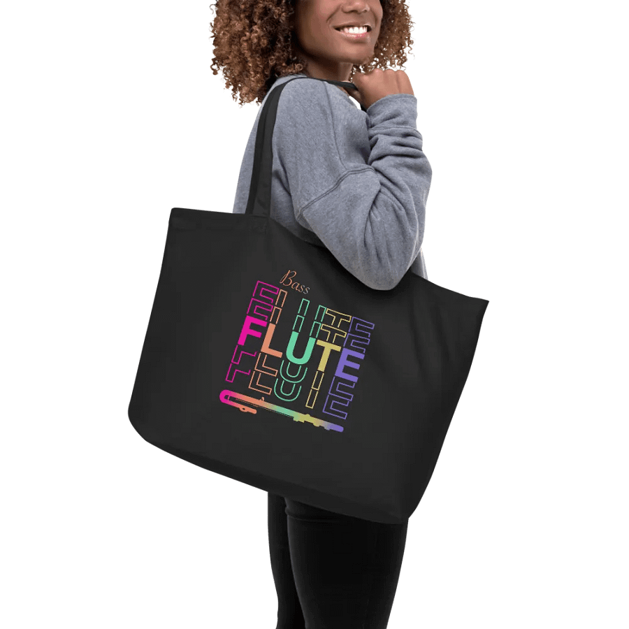 Symmetrical Flute Graphic Tote Bag - Bass Flute product image (2)