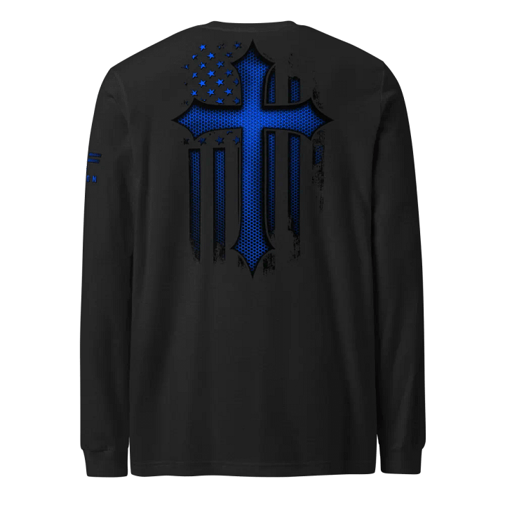 Christian Cross Blue Carbon Onyx Long Sleeve product image (1)