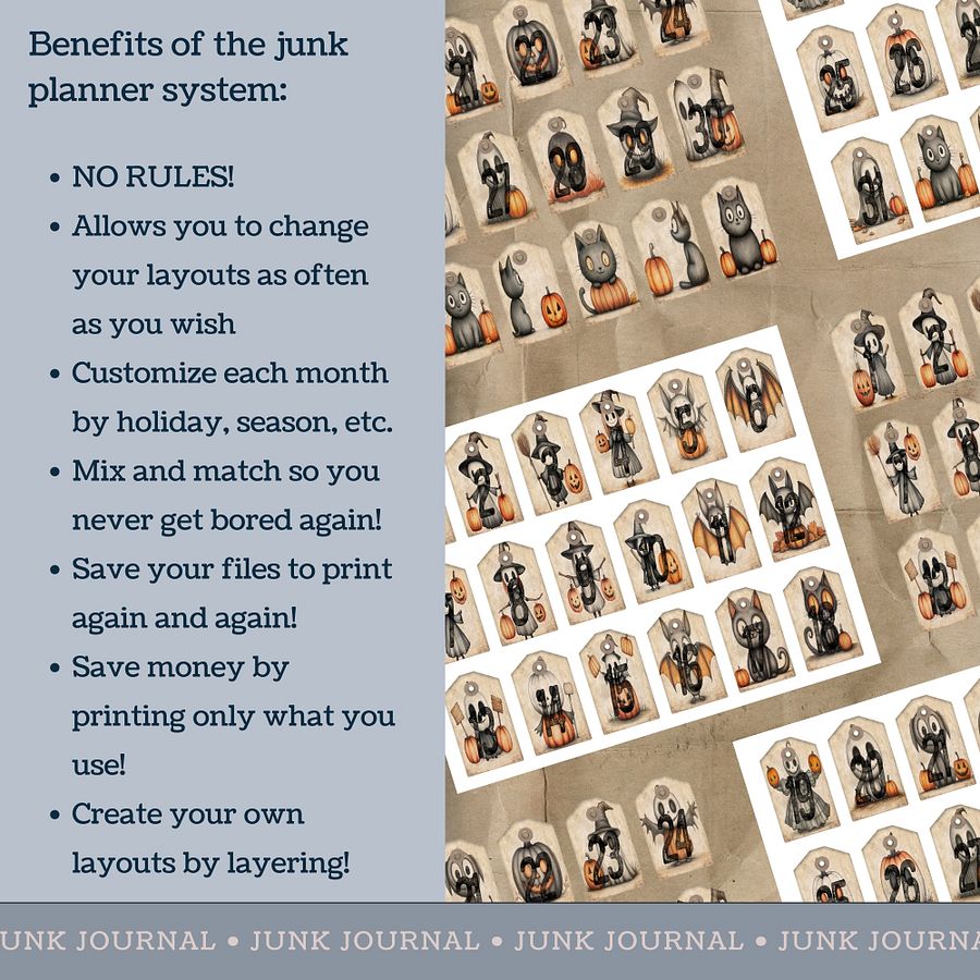 Spooky Halloween - Printable Dated Tags V7 product image (4)