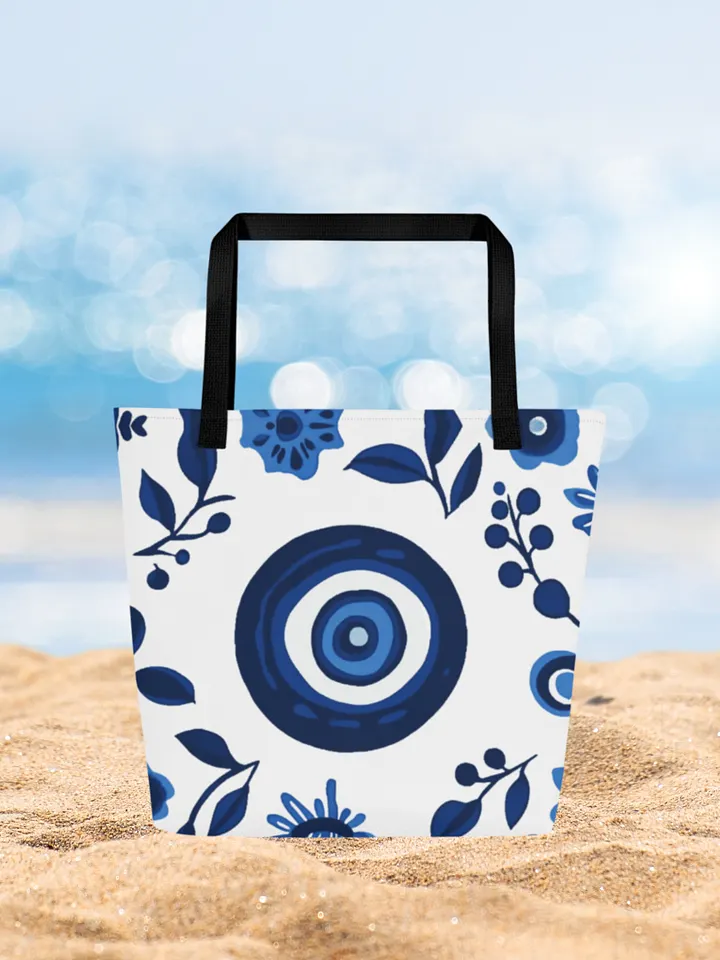 Blue Mati Large Tote/ Beach Bag w/ Pocket product image (2)