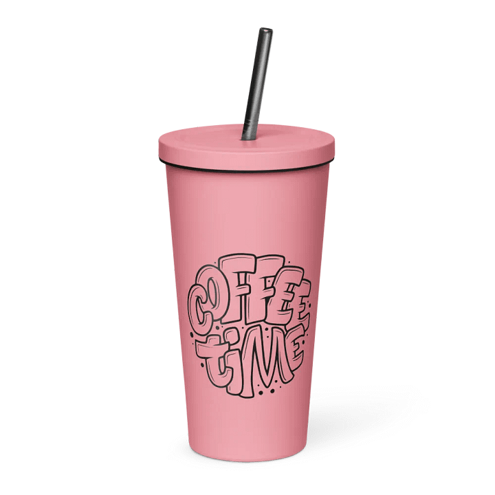 Coffee Time Insulated Tumbler with Straw product image (5)