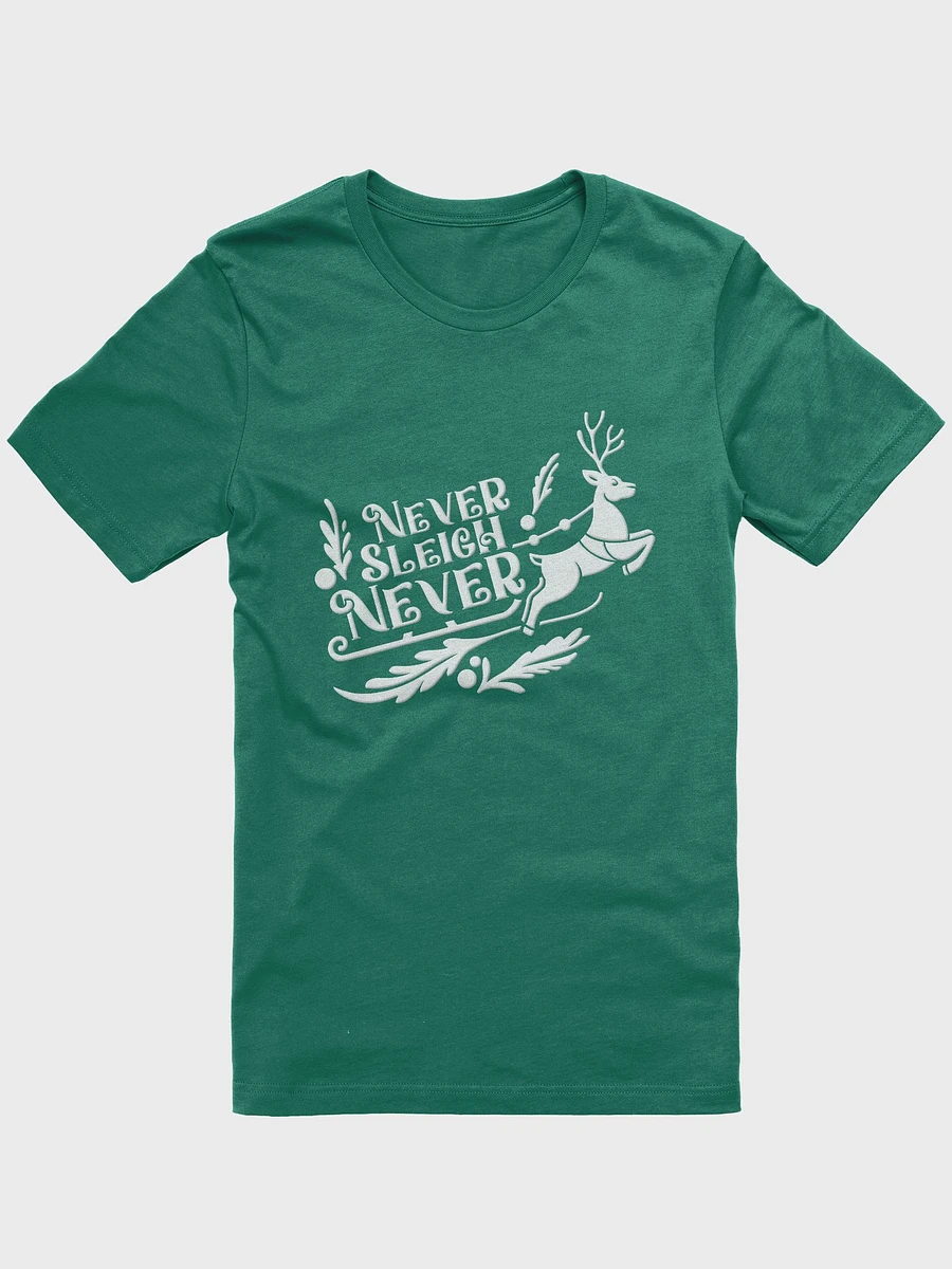 Never Sleigh Never (Design 3) - Green/Red Shirt product image (1)