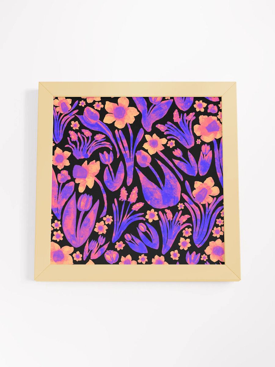 Spring Garden, Pink, Purple, Orange & Blues on Black | Square Print | by Monique Faella Designs™ | Framed Coastal Wall Art | Museum-Quality Print product image (24)