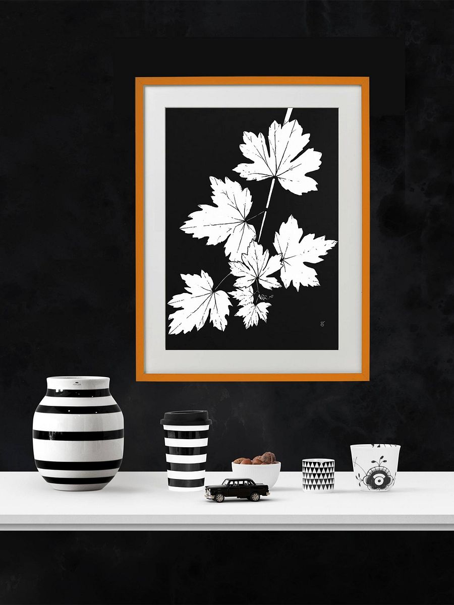 Jagged Leaves Silhouette Poster - Grape Leaves Dark product image (5)