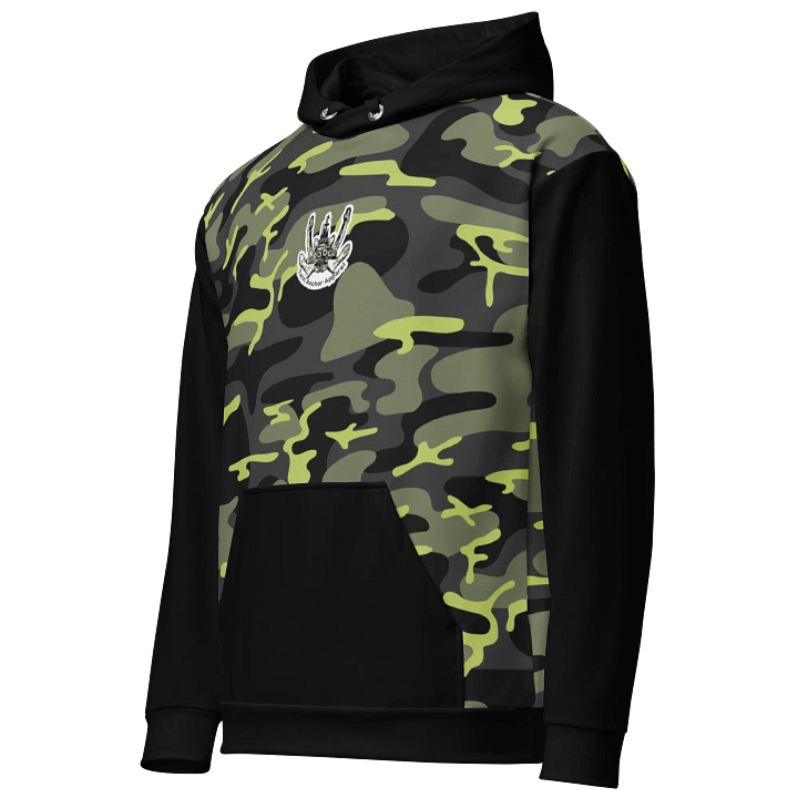 black & Green Camouflage Twin Anchor Logo Hoodie product image (2)