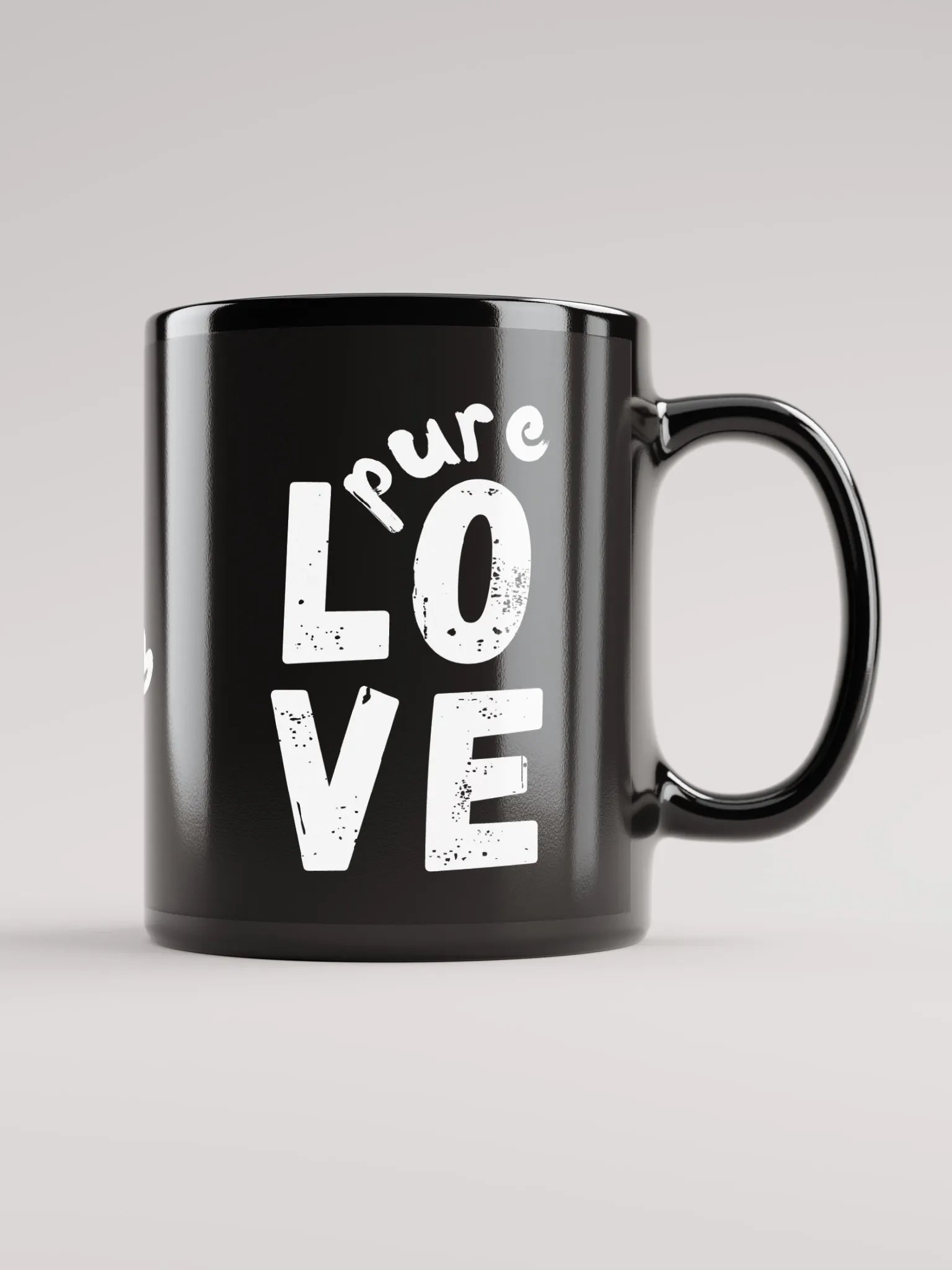 Pure LOVE White - on black glossy Mug product image (1)