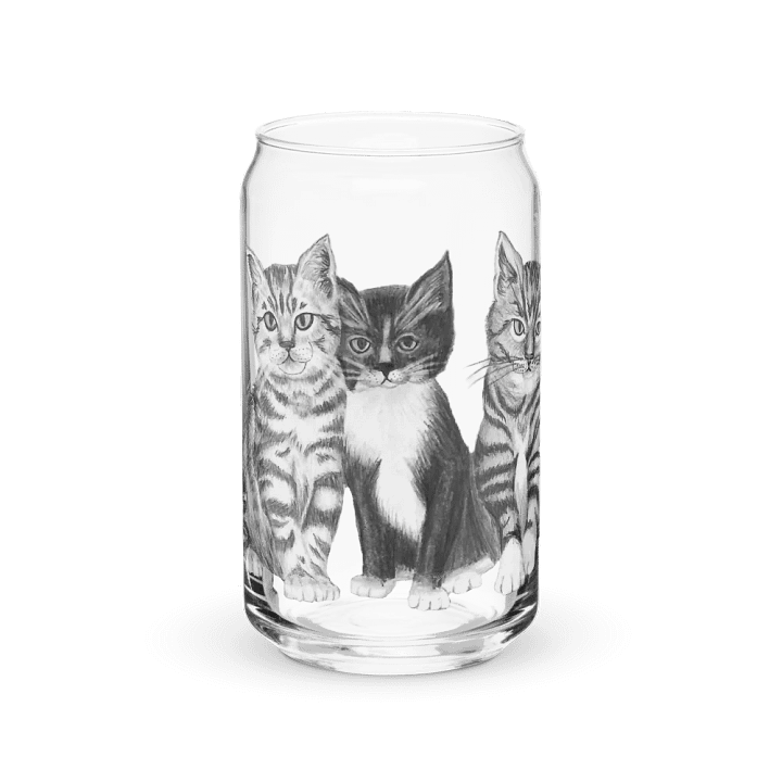 Kittens Drawing Glass Can Cup product image (2)