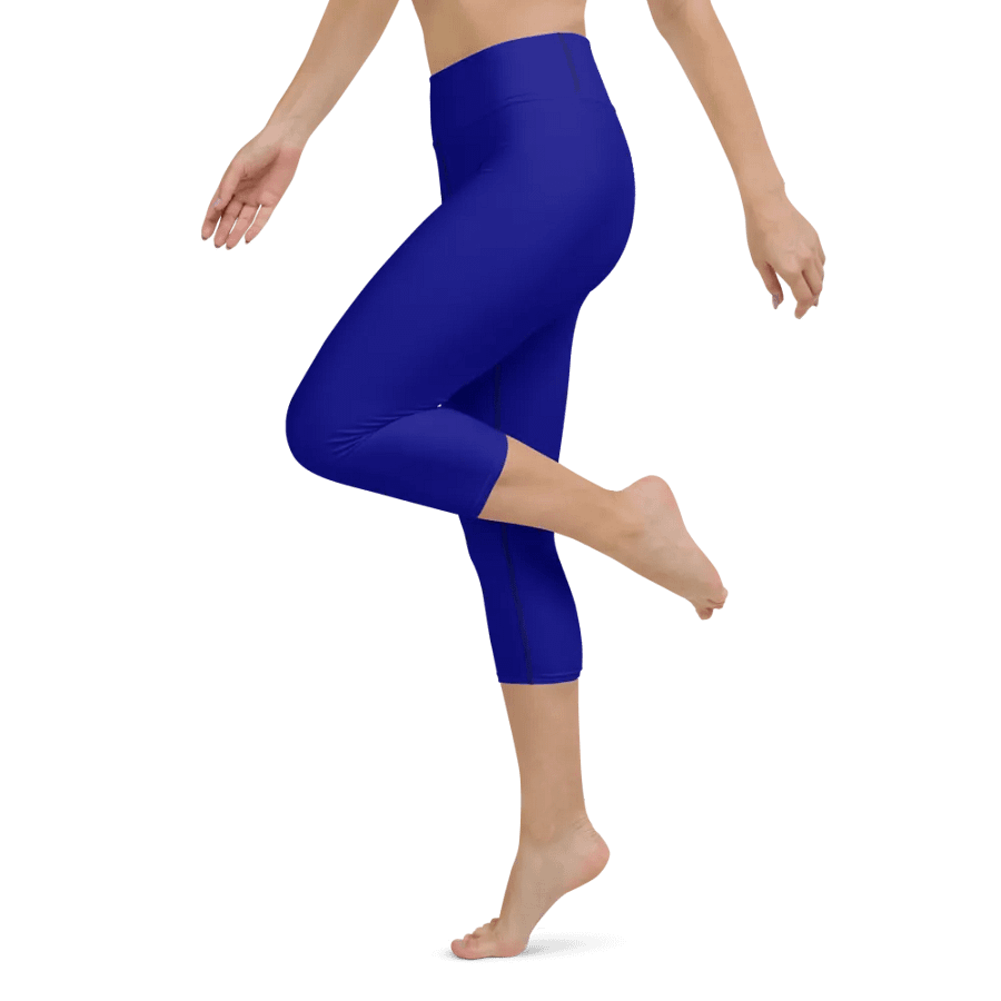 Plain Color Navy Blue Yoga Capri Leggings product image (3)