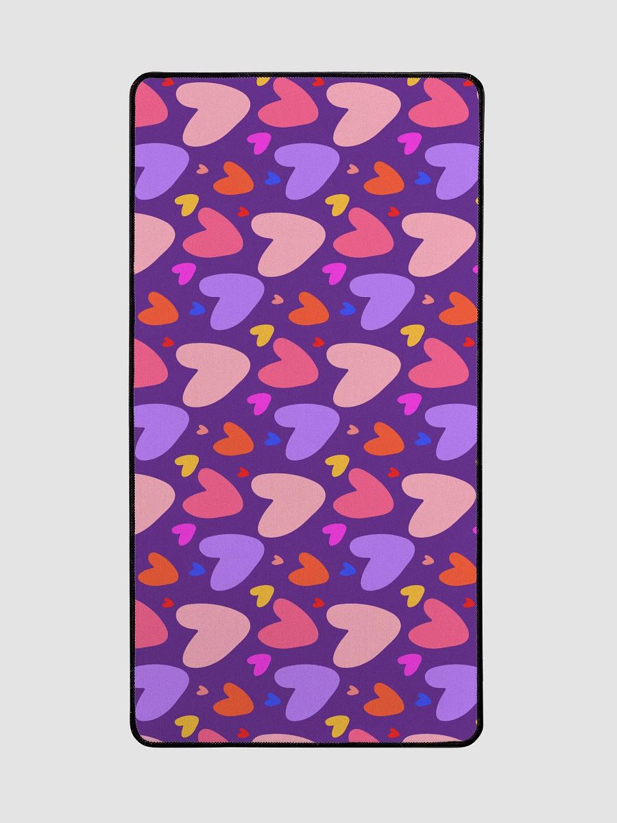 Doodle Hearts Purple and Pink pattern Desk Mat product image (2)