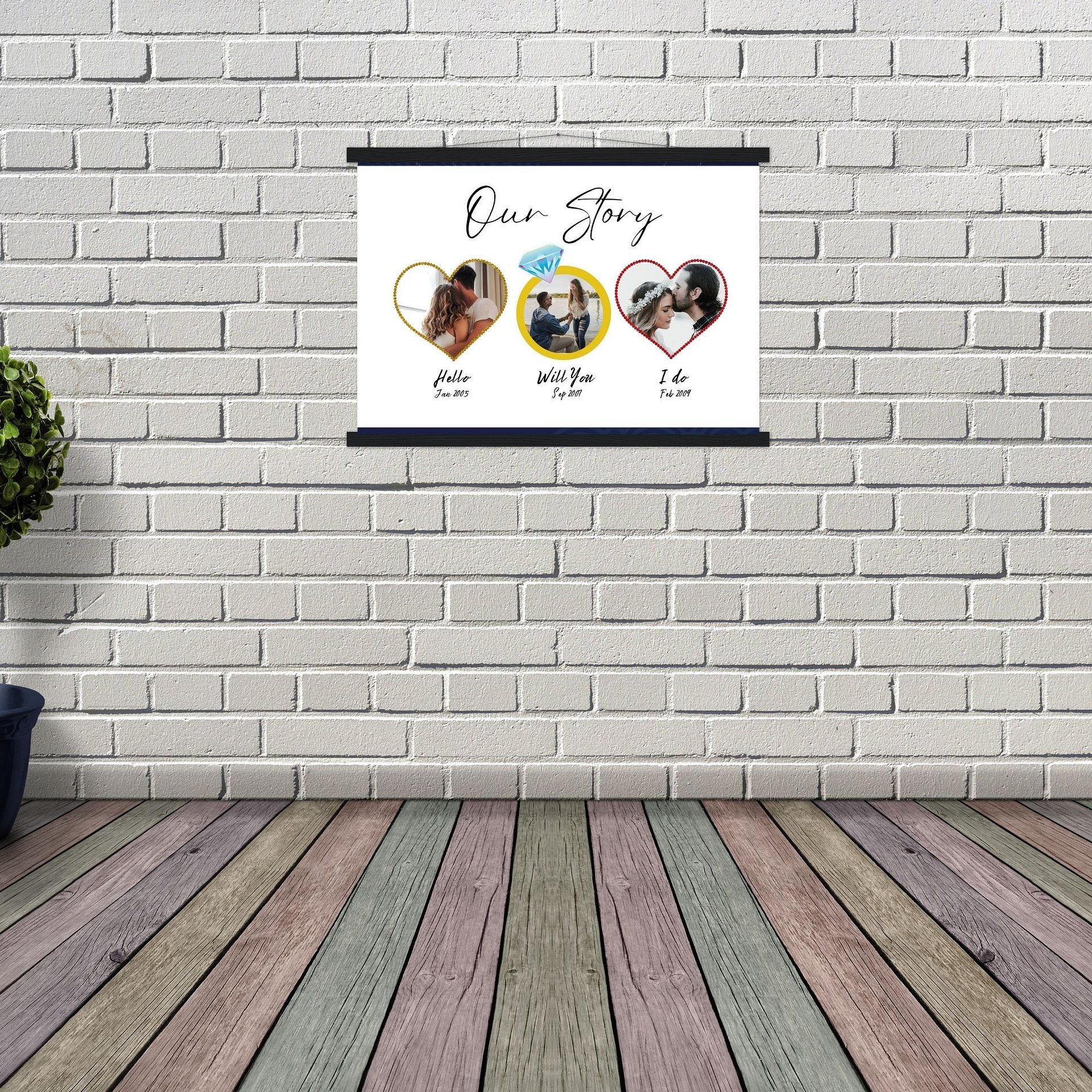 Our Story, Hello will you i do, anniversary wedding gift idea, Canva Template product image (6)