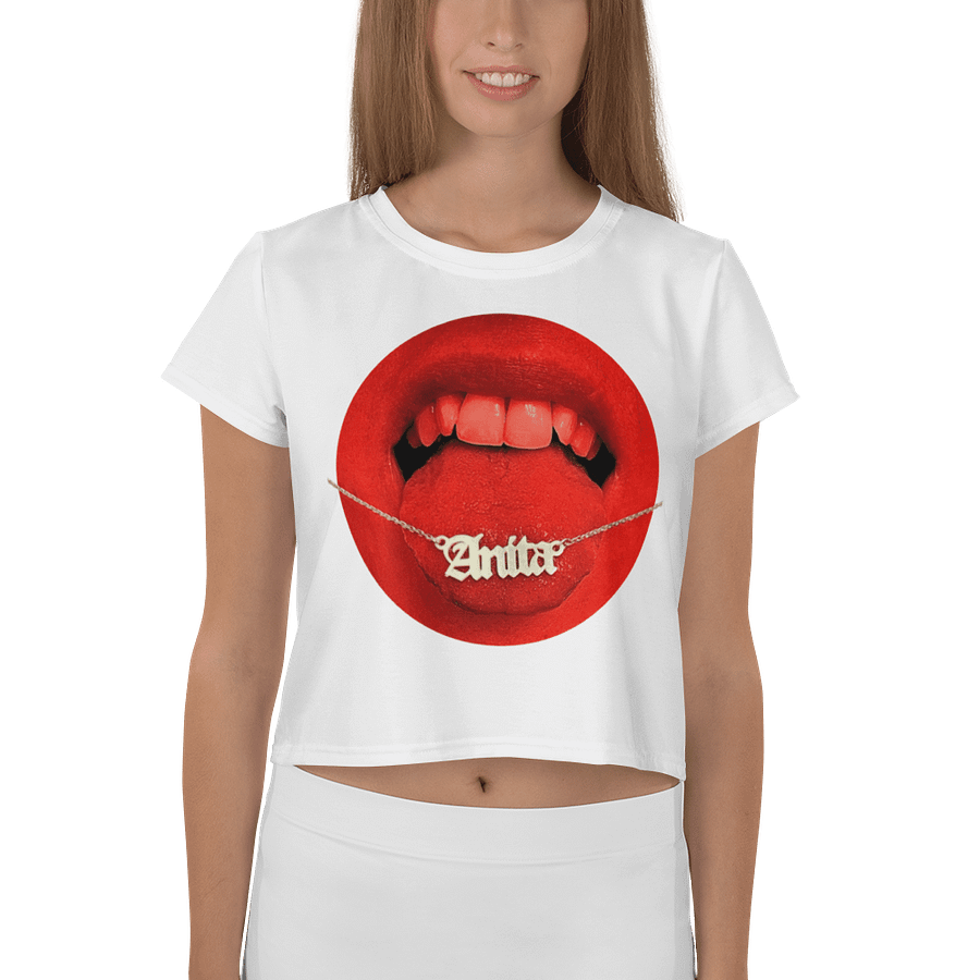 Anita Crop Top - Classic Logo in White product image (1)