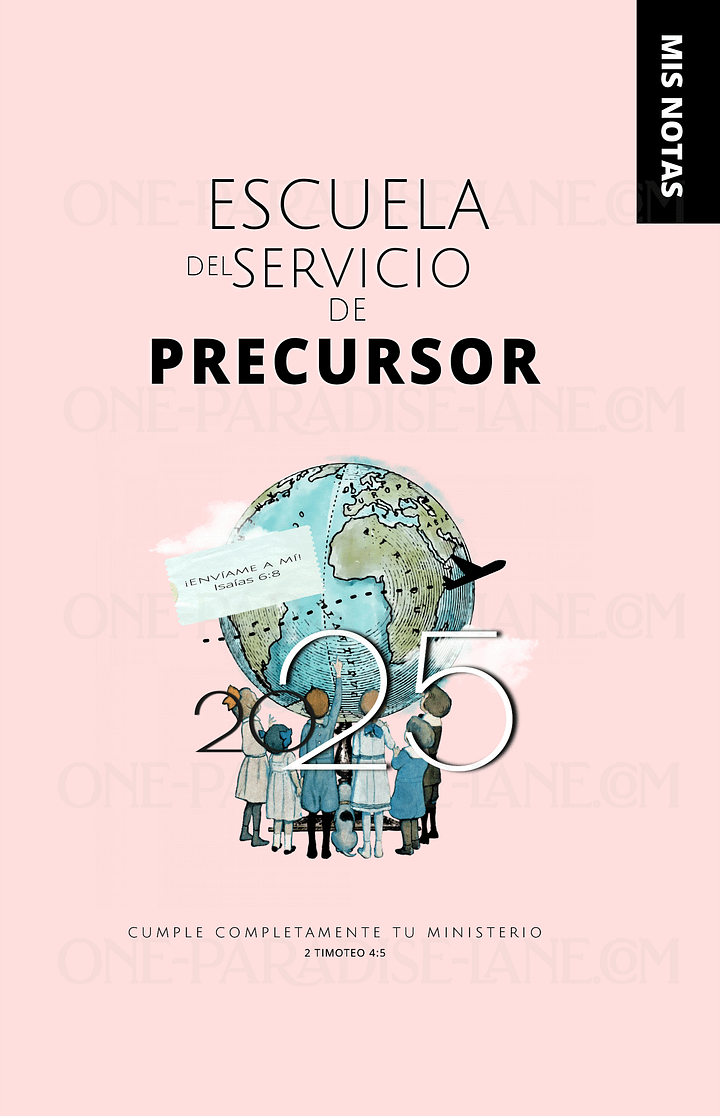 2025 Escuela del Servicio de Precursor Cuaderno Digital | Globo Vintage Rosado Empolvado (PDF) product image (1)