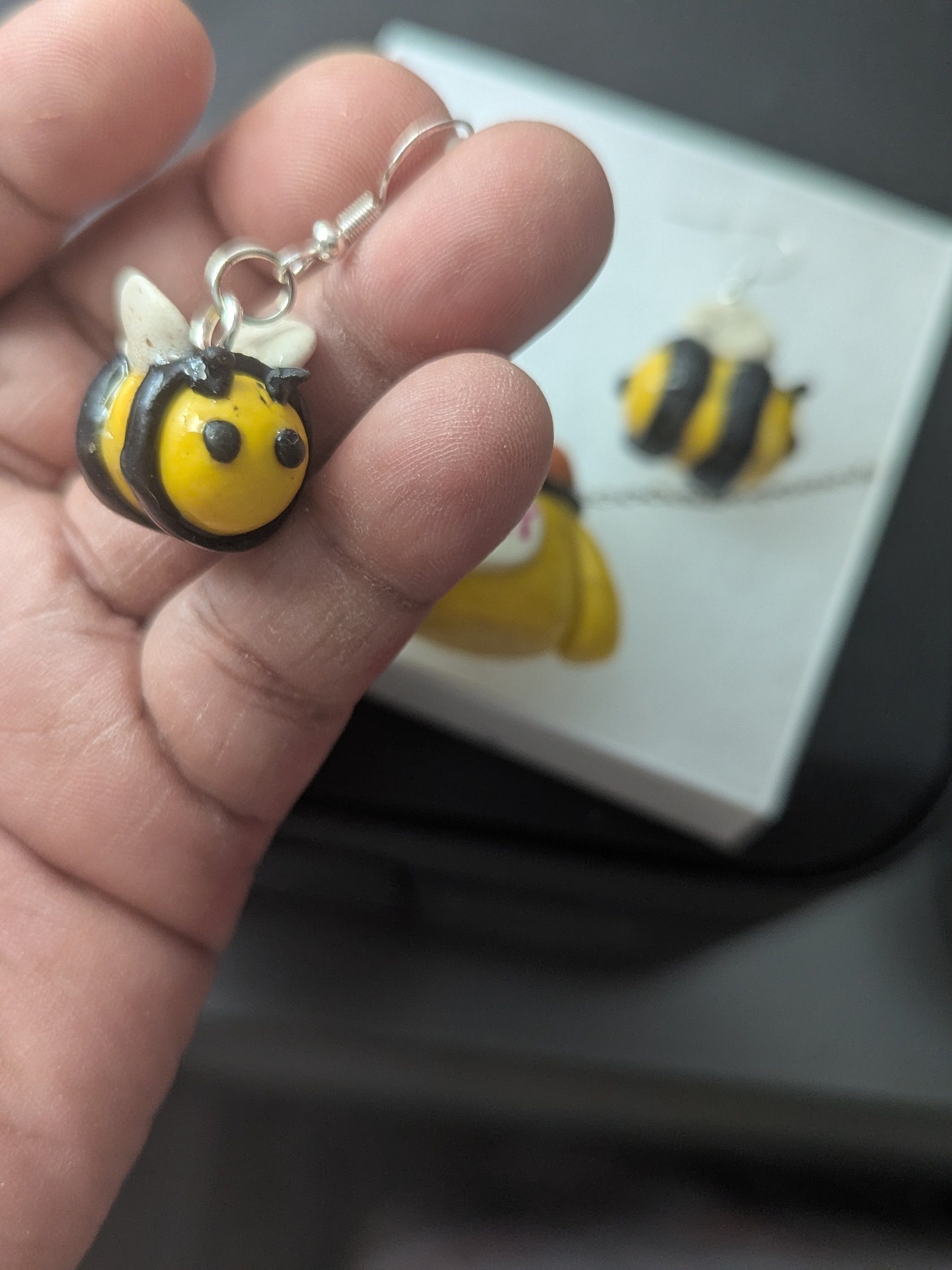 Handmade Bumblebee Earrings & Honeypot Necklace Set product image (3)