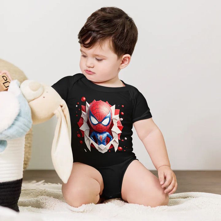 KIDS SPIDERMAN BABY SHORT SLEEVE ONE PIECE product image (1)