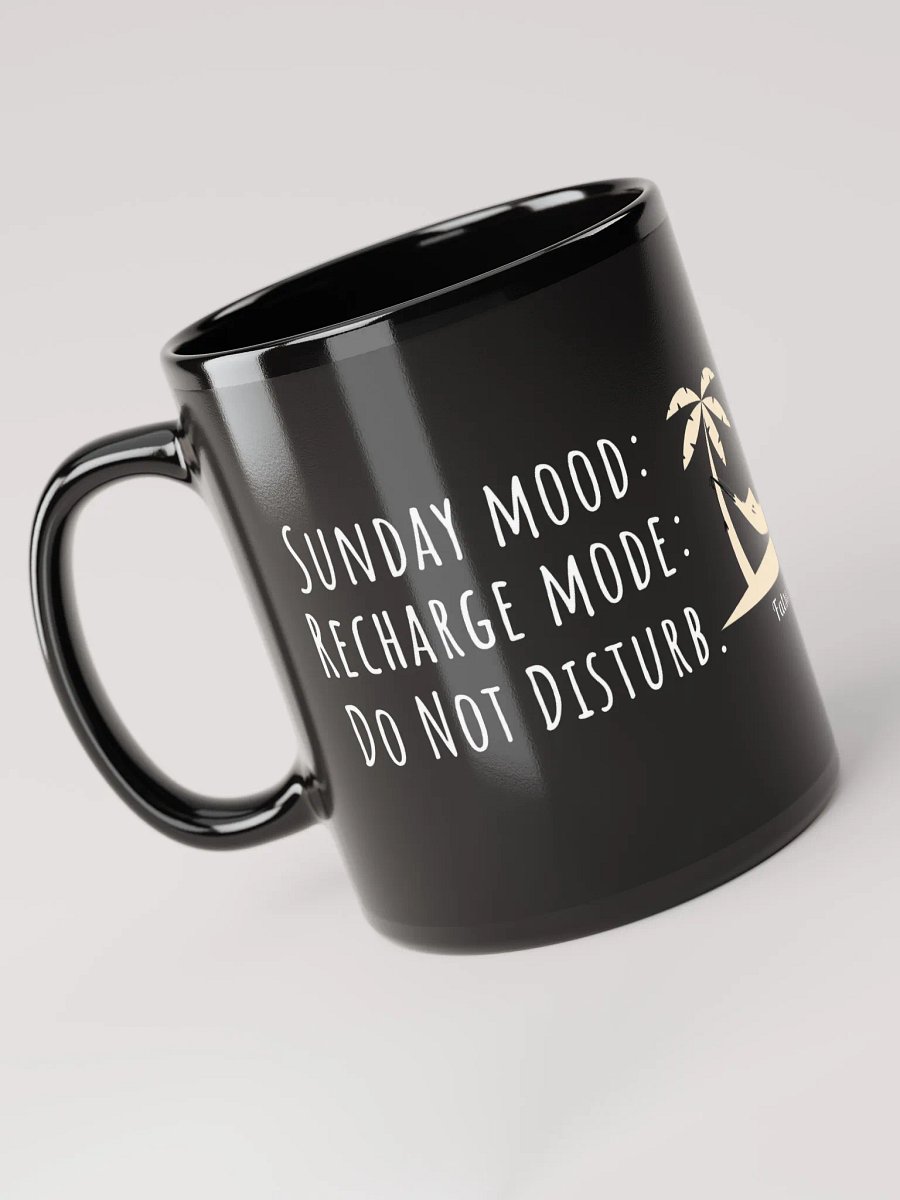 Sunday Mood: Recharge Mode with Palm Trees – Your Do Not Disturb Vibe!" Black Glossy Mug product image (5)
