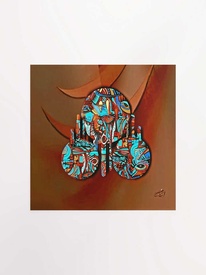 Vibrant Hand Gesture Poster/Naïve art on an abstract background product image (1)