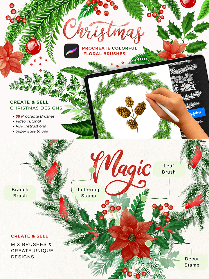 Christmas Procreate Brushes Bundle product image (1)