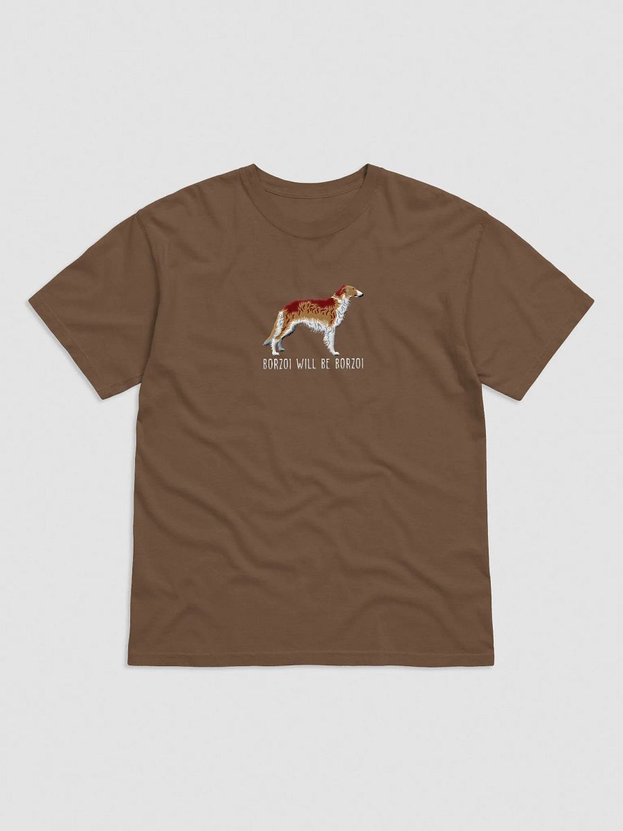 Borzoi Will Be Borzoi T-Shirt(Embroidered) of a Borzoi(Tan & White) product image (17)