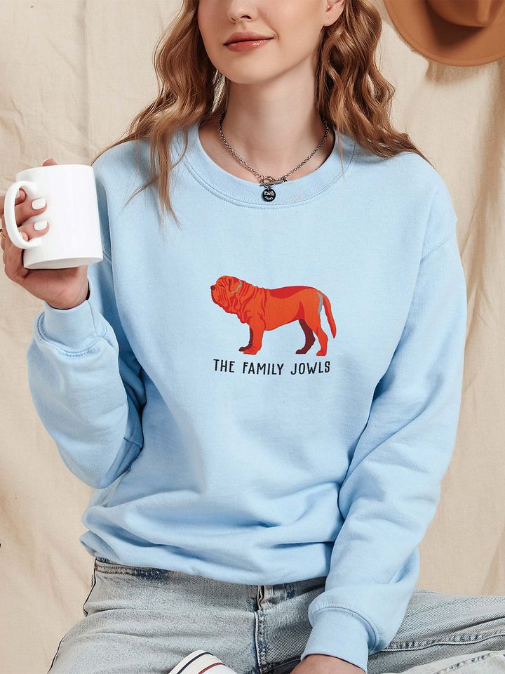The Family Jowls Sweatshirt (Embroidered) of a Neapolitan Mastiff(Red) product image (2)