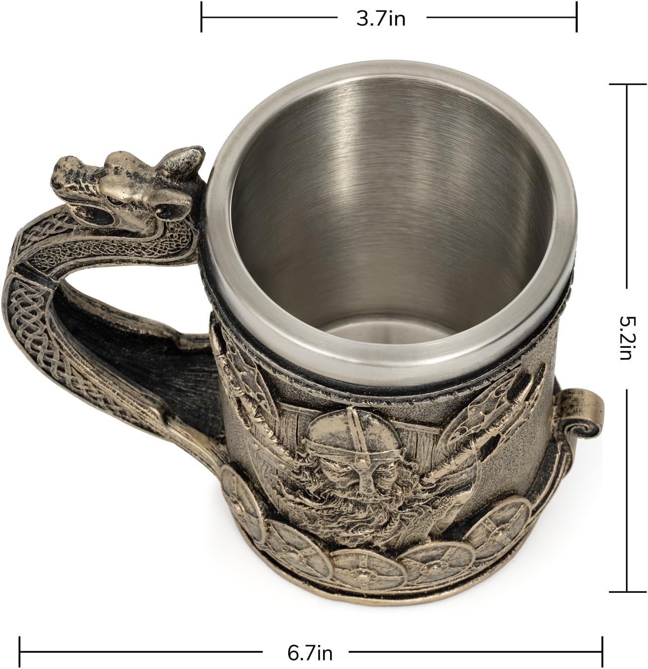 Viking Decor Beer Mug Coffee Cup with Dragon Handle – A Tribute to the Viking Age product image (4)